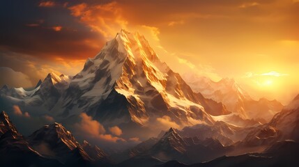 golden mountain top landscape wallpapers illustration abstract art decorative painting background