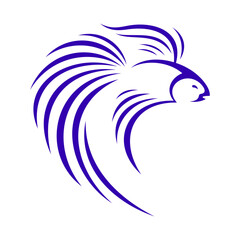 Aquarium Fish Vector Logo Design Template