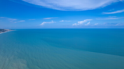 Aerial view of Ponta Negra beach, in Natal, Rio Grande do Norte, Brazil.