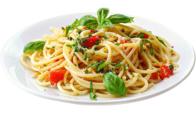Delicious Pasta with Pesto: A Culinary Masterpiece isolated on transparent Background