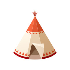 Indian tent teepee vector isolated on white background.