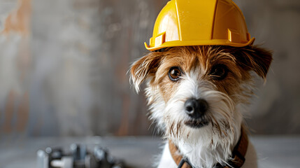 Labor Day, pets with Construction and manufacturing tools, Generative Ai