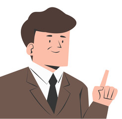 Businessman expressing ideas with one finger point out