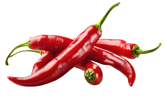 Ruby Spice: The World of Red Chili Peppers isolated on transparent Background