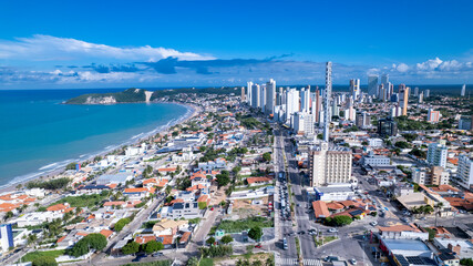 Aerial view of Ponta Negra beach, Morro do Careca, in Natal, Rio Grande do Norte, Brazil.