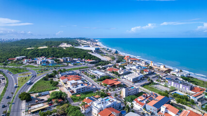 Aerial view of Morro do Careca beach, in Natal, Rio Grande do Norte, Brazil.