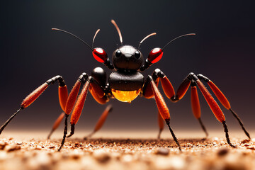 Macro concept illustration of ant robot sci-fi style wallpaper
 