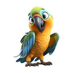Fototapeta premium Macaw parrot isolated on transparent background png