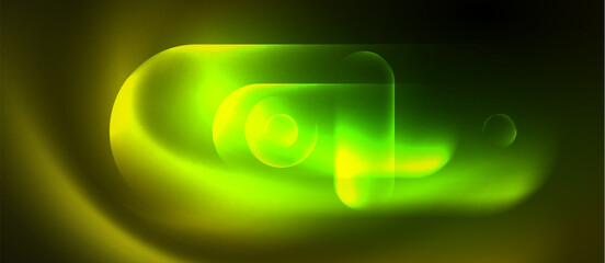 Techno concept with neon circles geometric design. Vector Illustration For Wallpaper, Banner, Background, Card, Book Illustration, landing page