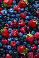 berry background from assorted berries 