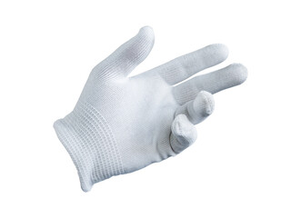 White cloth gloves isolated on transparent background. PNG File