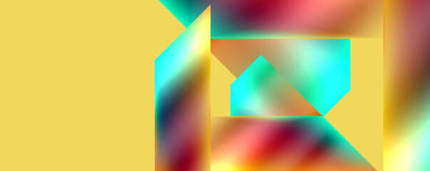 Neon color abstract geometric shapes background design. Vector Illustration For Wallpaper, Banner, Background, Card, Book Illustration, landing page