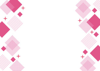 幾何学　フレーム　四角　キラキラ　シンプル　ピンク