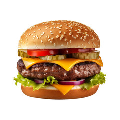Fresh burger isolated on transparent background png