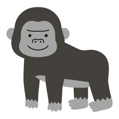 かわいいゴリラのベクターイラスト。アイコン、動物
