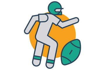 rugby player icon. icon related to sport, gym. flat line icon style. element illustration.