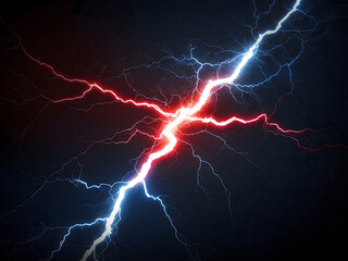 The opposition concept is represented by a lightning bolt, with red and blue colours denoting a confrontation or struggle design.