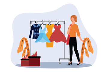 Fashion Style Flat Illustration Design