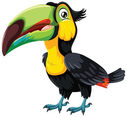 Vibrant vector illustration of a cartoon toucan