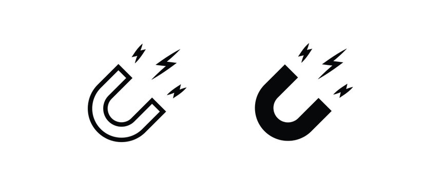 magnet icons button, vector, sign, symbol, logo, illustration, editable stroke, flat design style isolated on white