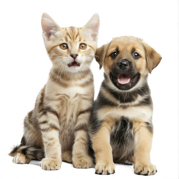 cat and dog on transparency background PNG
