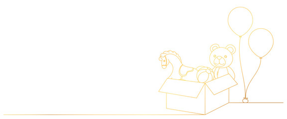 Toys in the box. Children's Day elements vector eps 10