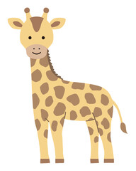 かわいいキリンのベクターイラスト。アイコン、動物