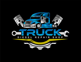 truck repair diesel mechanic  logo