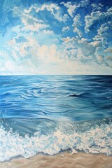 Fototapeta premium Spring-summer oil painting with a rough texture resembling palette knife strokes