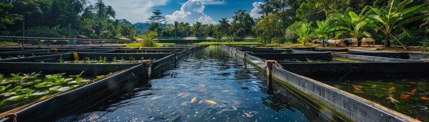  Aquaculture Farm modern aquaculture farm with  fish tanks or ponds
