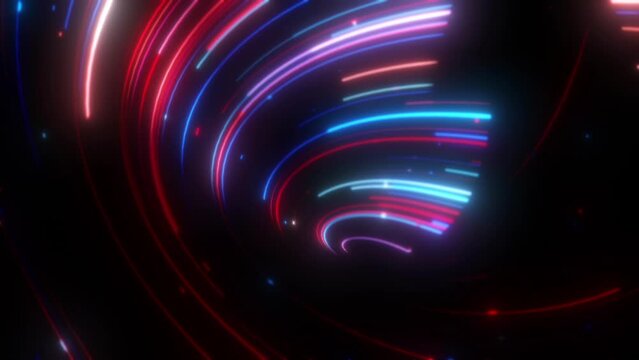 This motion stock graphic shows an abstract neon funnel.