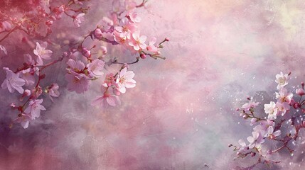 pink cherry blossom background, spring flowers.
