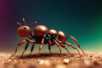 Macro concept illustration of ant robot sci-fi style wallpaper
 