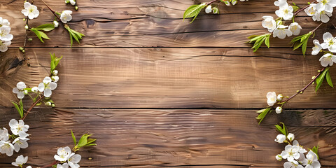 Wooden spring background with copy space.