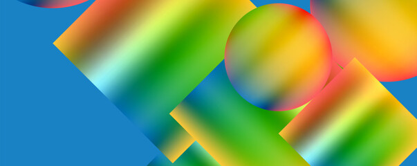 Colorful metallic geometric shapes. Vector Illustration For Wallpaper, Banner, Background, Card, Book Illustration, landing page