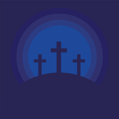 Fototapeta premium Good Friday background. God's blessing. Three Crosses God