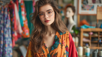 Fototapeta premium beauty young woman fashion designer