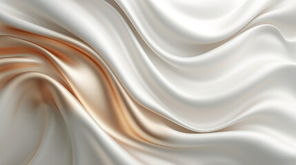 A close-up view of a cream-colored and rose gold background with a subtle silk or satin wavy texture. The smooth surface has a delicate soft, organic look. 