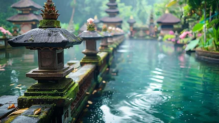 Papier peint photo autocollant rond Bali Photo of Temple bath in bali island