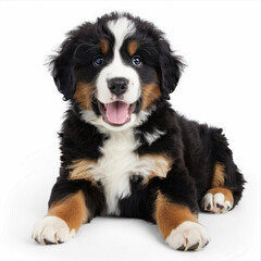 Bernese Mountain Dog Puppy on transparency background PNG
