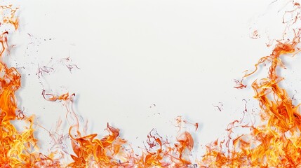 white background fire art border copy space texture