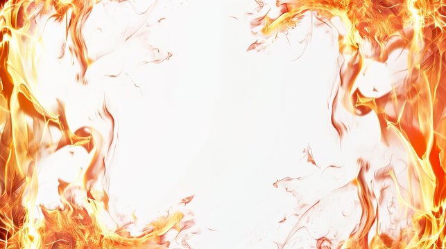 white background fire art border copy space texture