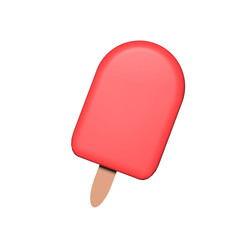 a red ice cream bar on a stick