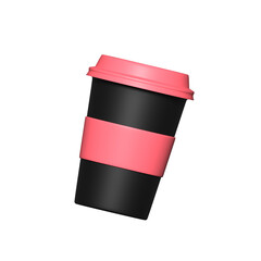 a cup of coffee with a pink lid