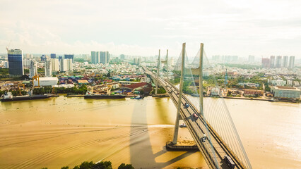 The Phu My bridge over the Saigon river in Saigon, Vietnam