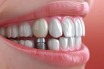 3D Illustration : Dental implant medical concept