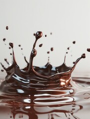A splash of chocolate is shown in a splash of white