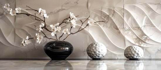 Luxurious Background With Creative Stone Ceramic Art Interiors Design