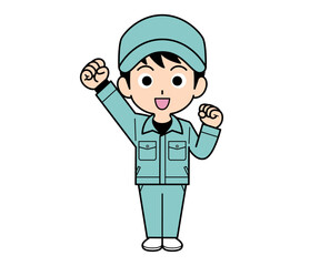 元気な作業員の男性