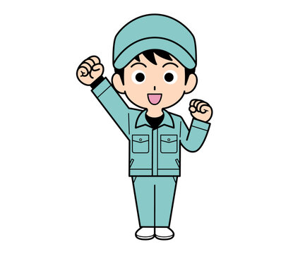 元気な作業員の男性
